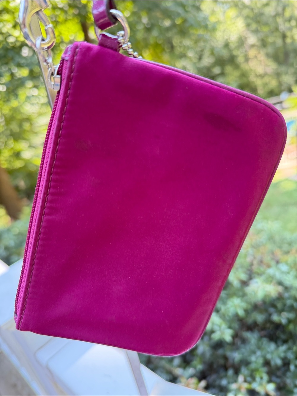 Coach Fuchsia Signature Zip Wristlet - Picture 6 of 16